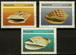 Бразилия 1989, Раковины, 3 марки